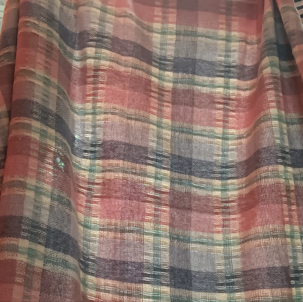 Faribo Vintage Acrylic/Wool Blend Pastel Plaid Fringed Throw USA Made